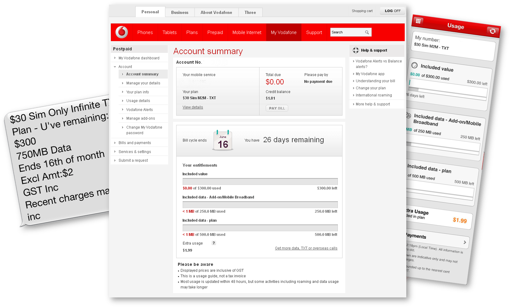 Vodafone Support How to access your account summary
