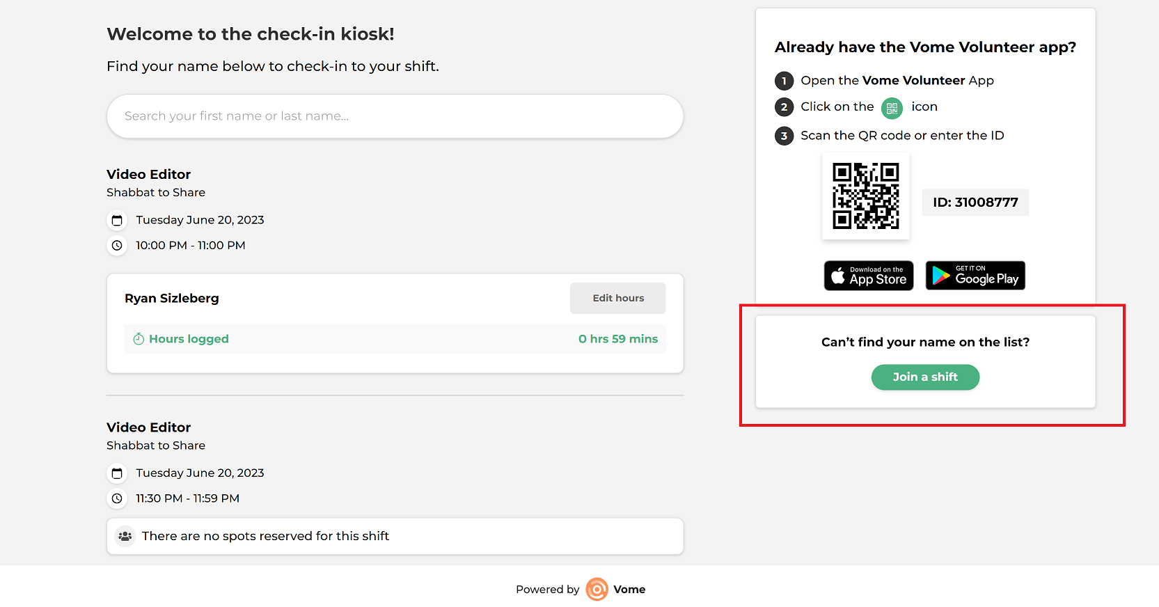 How does the checkin/out kiosk work?