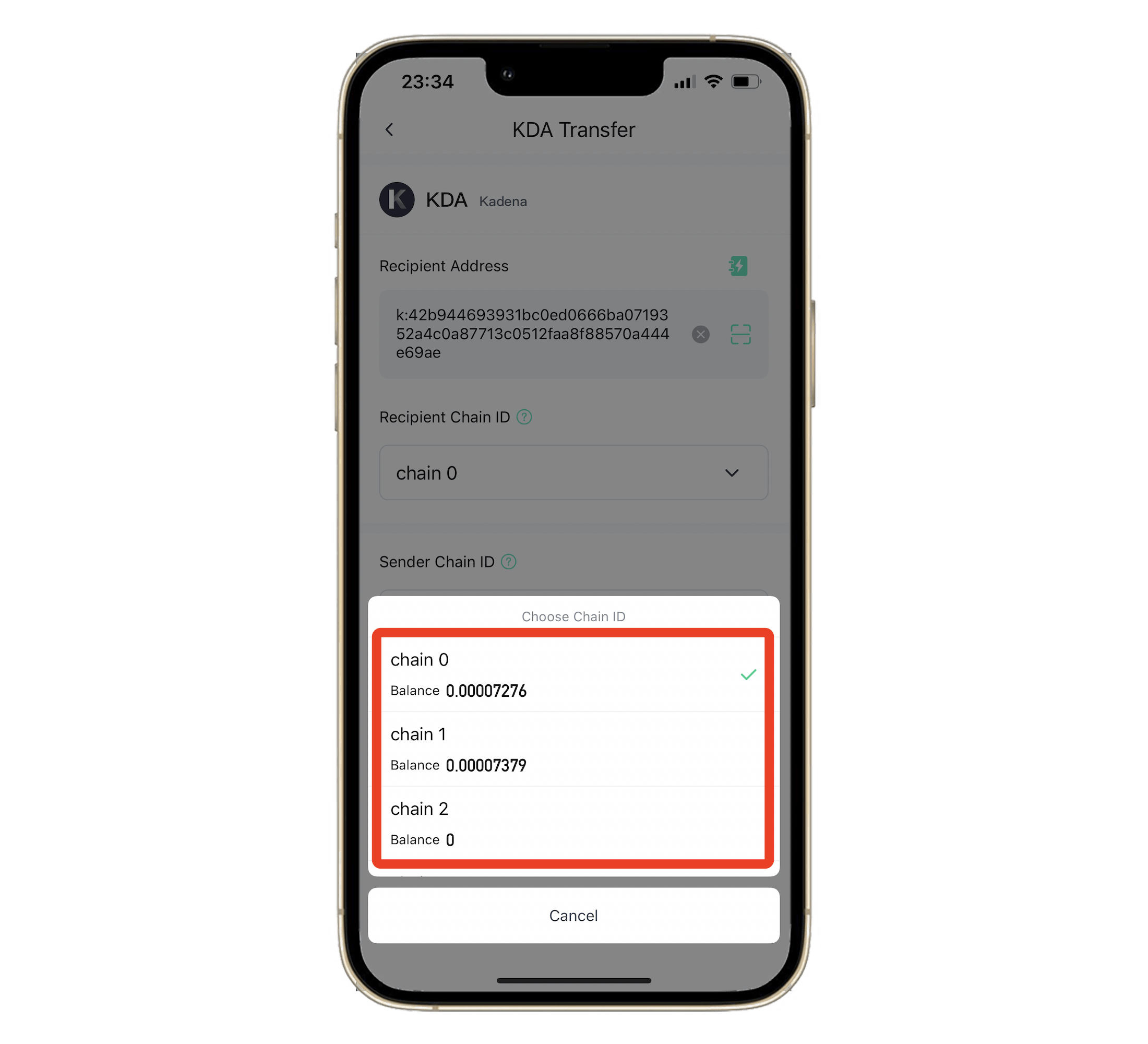 How to send KDA CoinEx Wallet