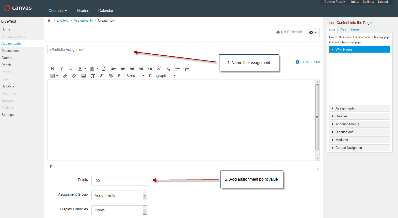 Canvas LTI 1.3 Integration Adding LiveText assignments to a Canvas