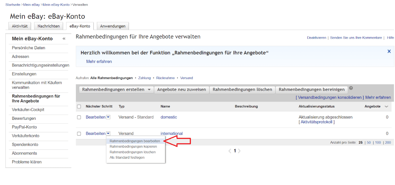 Wie können Sie Lieferorte auf eBay ausschließen? interpret Help Center
