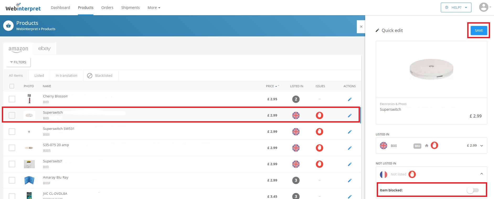 User Interface Blocking feature WebInterpret Help Center Support
