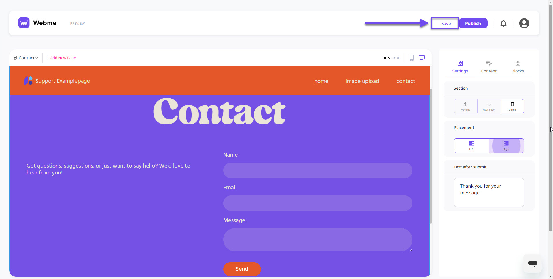 How to Add Contact Form Support Center