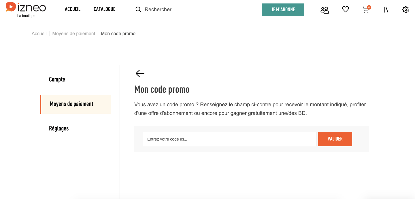 Utiliser son code cadeau Izneo Centre d'Aide