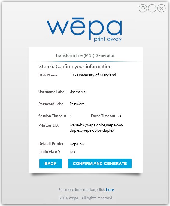 Deploy wepa Print App for Windows to multiple public computers