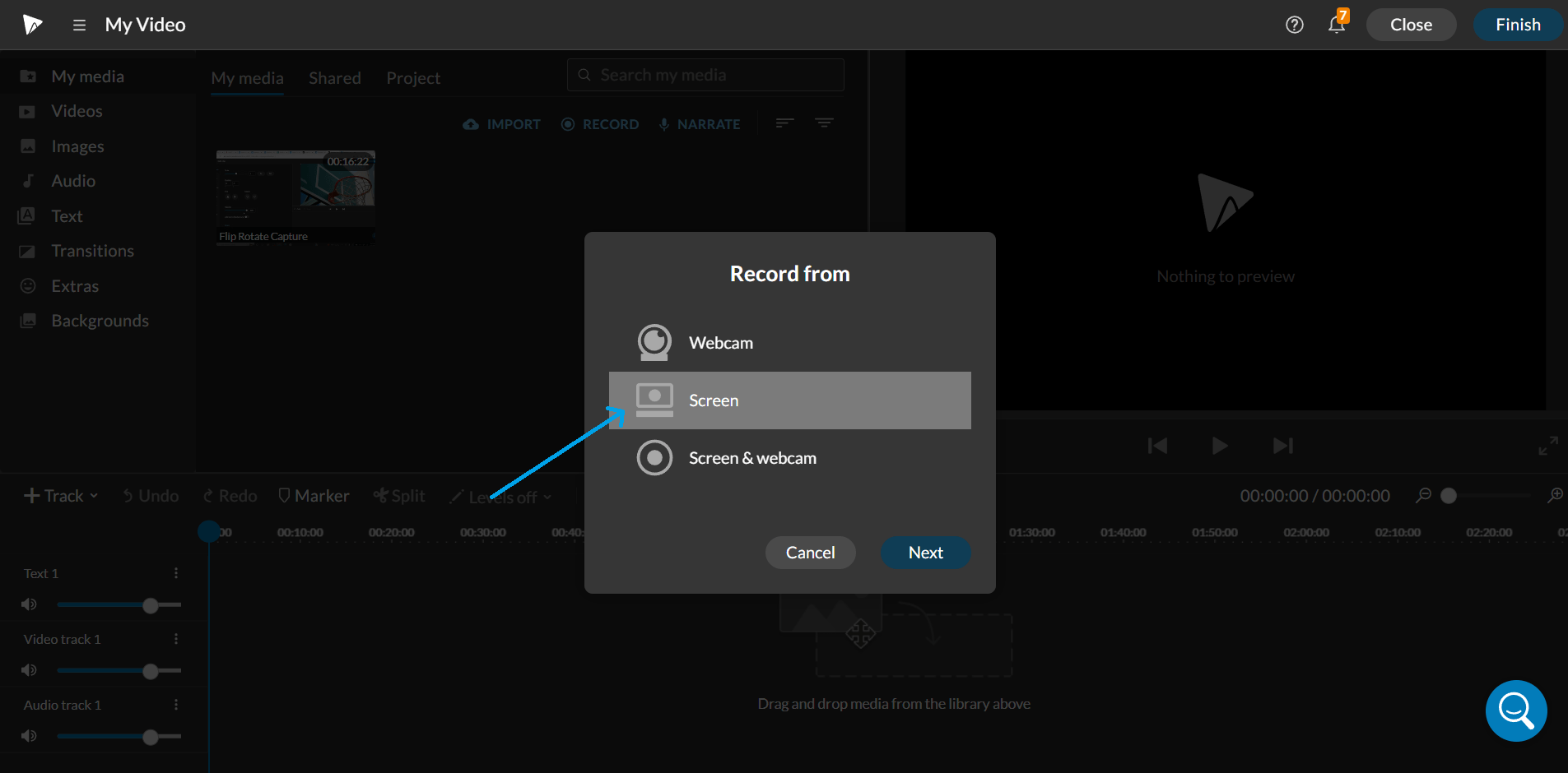 How can I record my screen or webcam? WeVideo