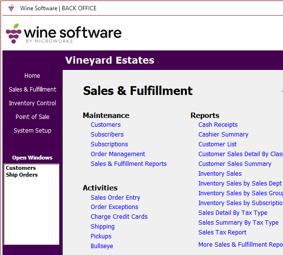 Navigation Wine Software by Microworks
