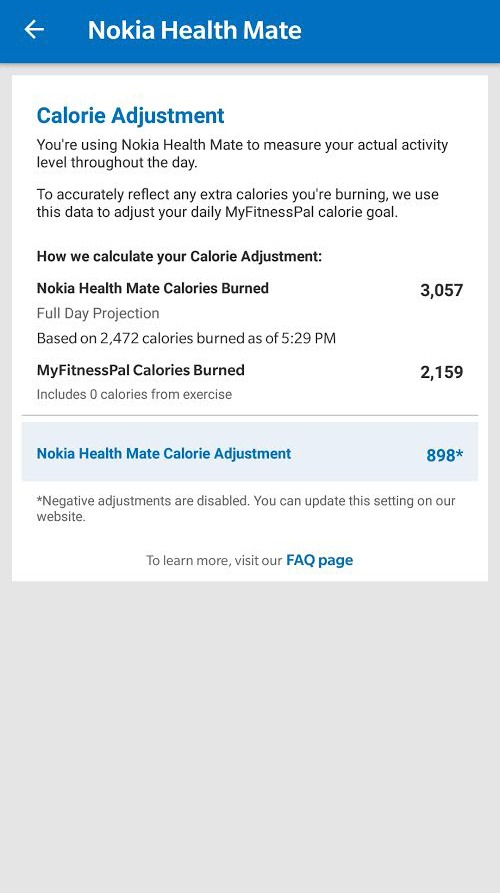 Partner Apps Why does MyFitnessPal show 0 or negative calories burned