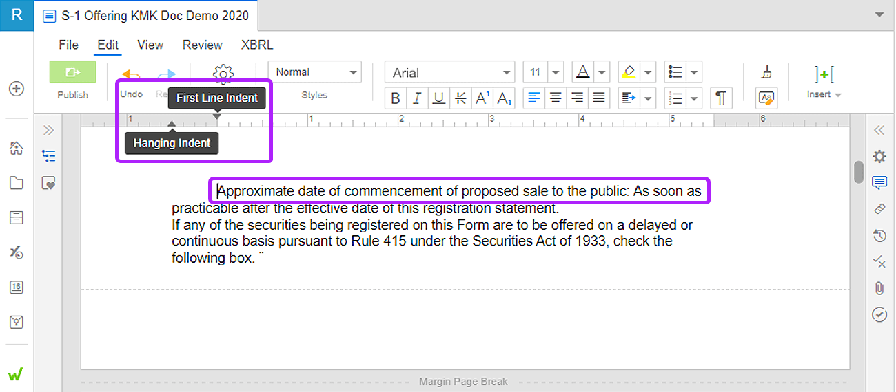 Paragraph properties Support Center