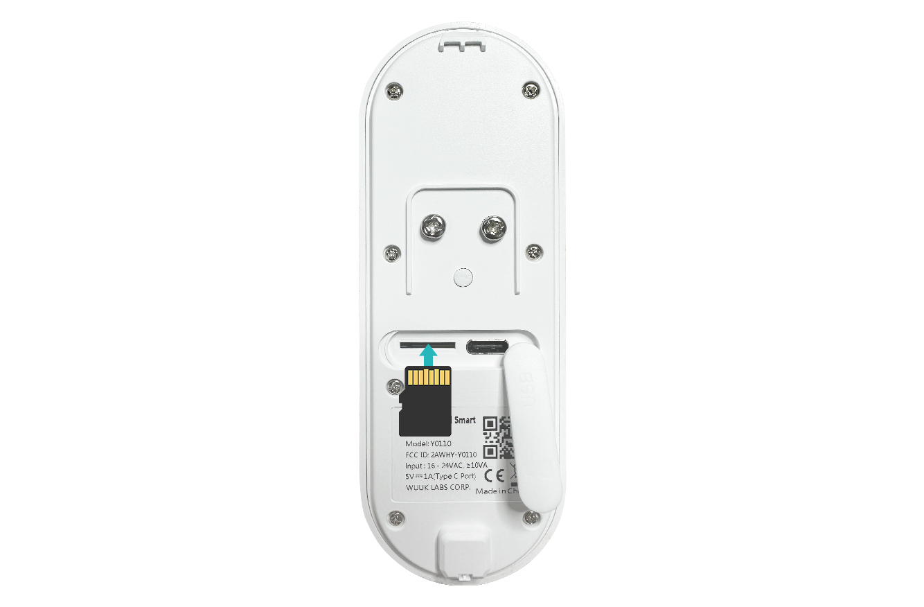 Where to find the SD card slot for WUUK Wired Smart Doorbell Pro