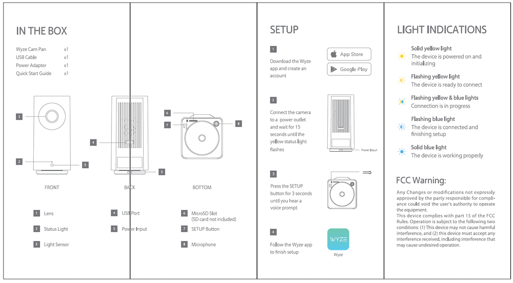 Wyze Cam Pan v1 Quick Start Guide Wyze