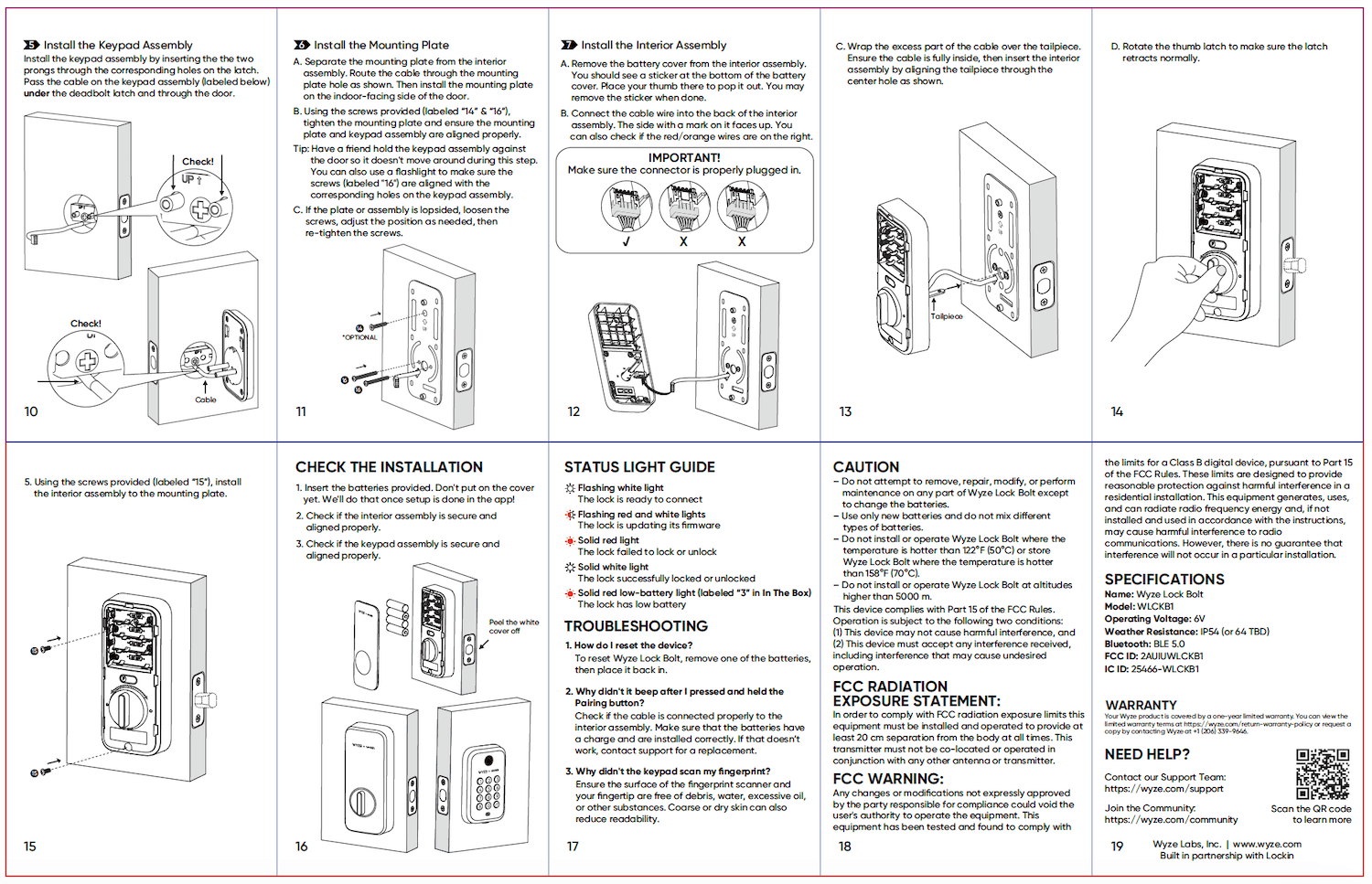Wyze Lock Bolt Quick Start Guide Wyze