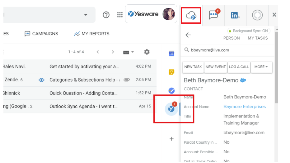 Where can I find the Salesforce Sidebar in Gmail? [Gmail] Yesware
