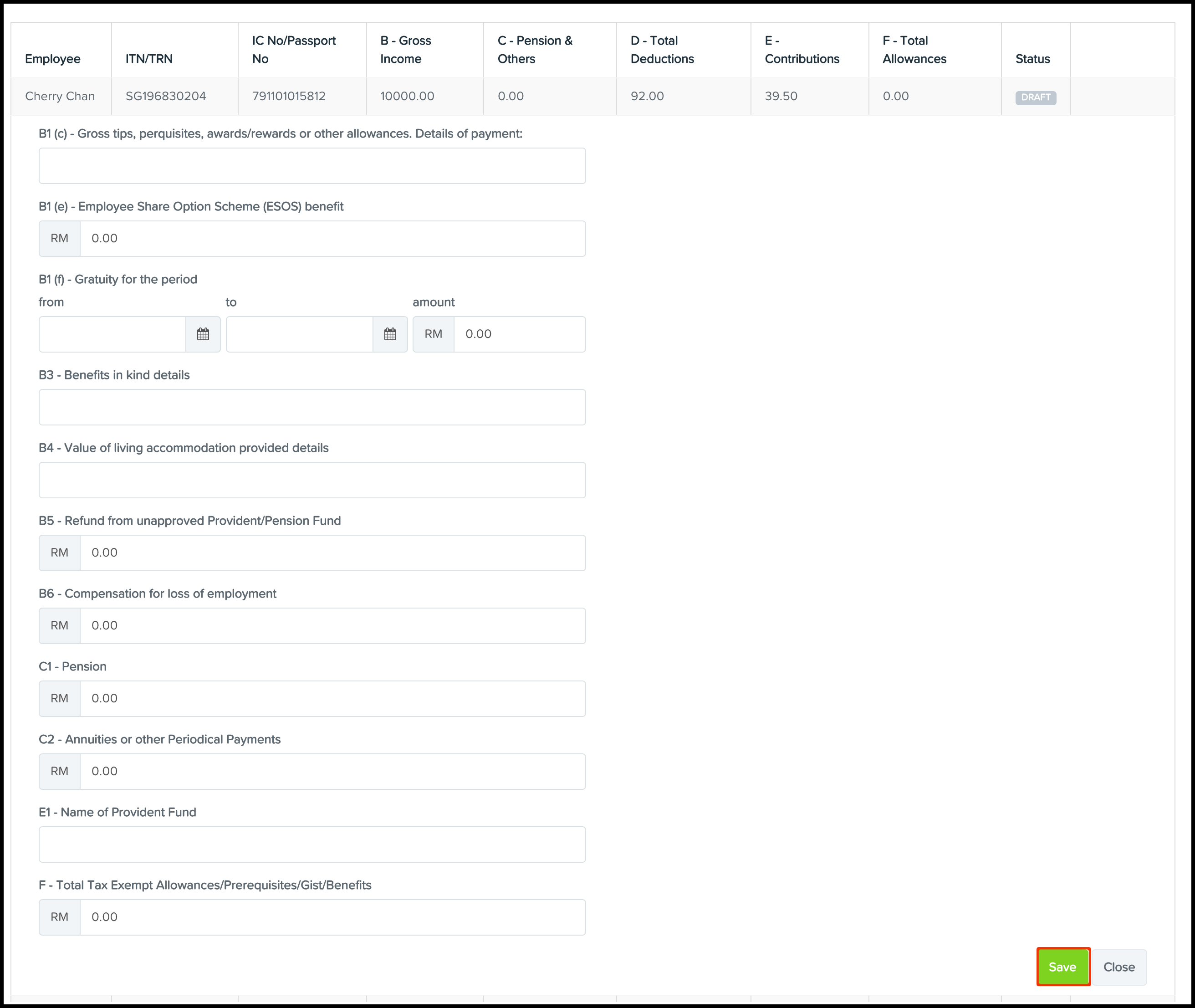 EA Form Report Your Payroll (MY)