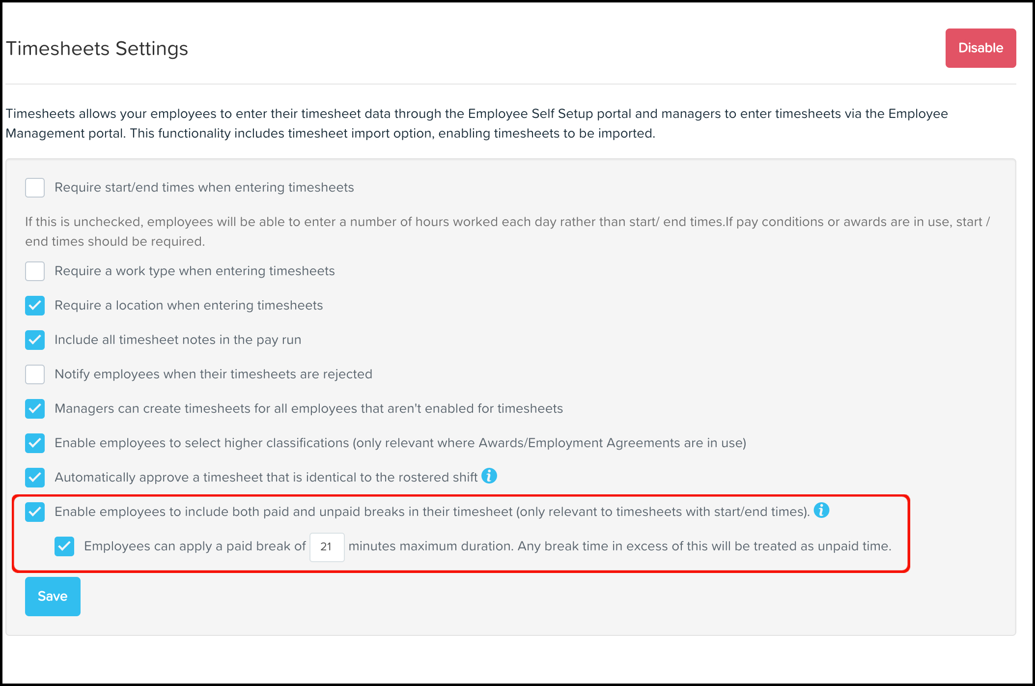Paid and unpaid breaks Your Payroll (AU)