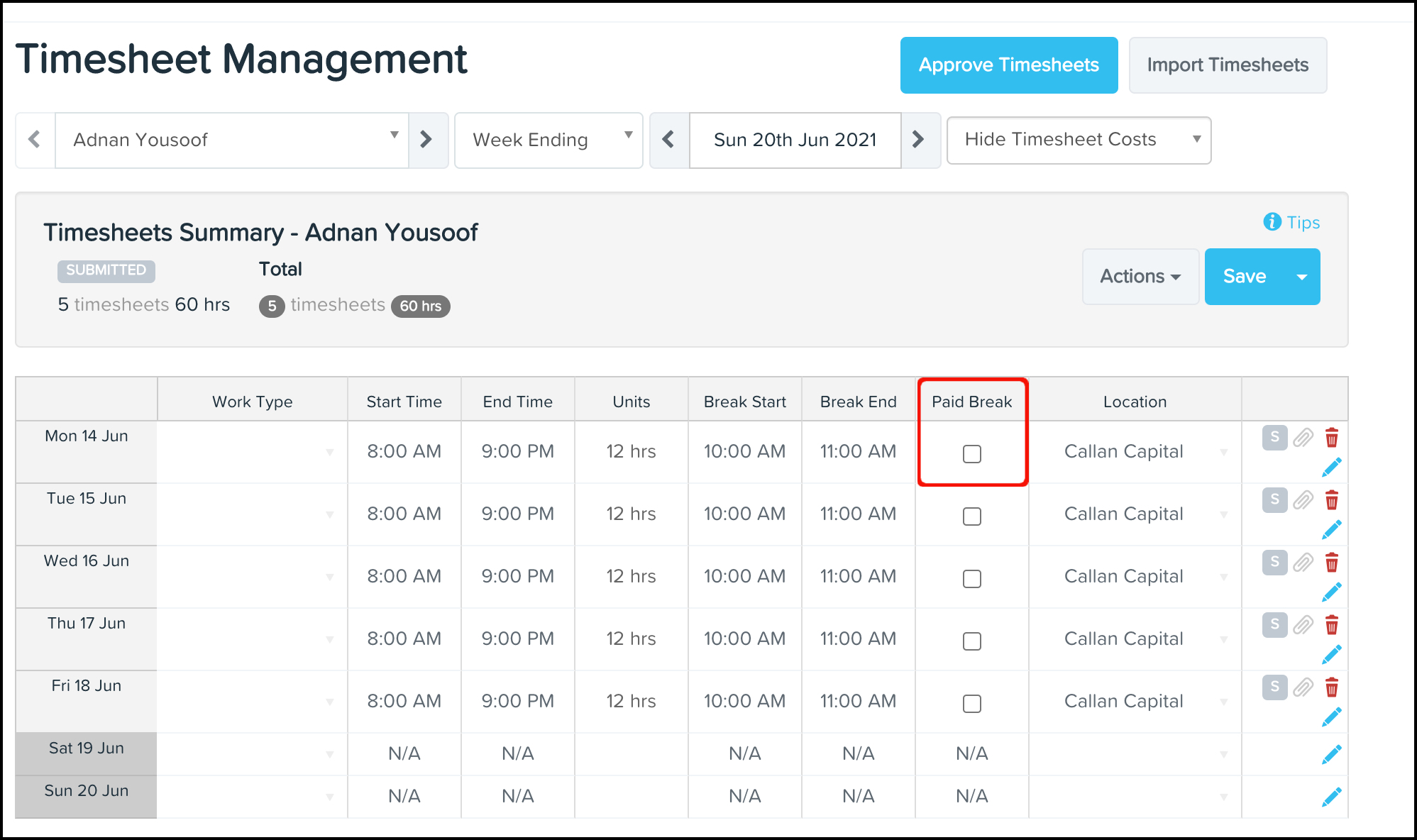 Paid and unpaid breaks