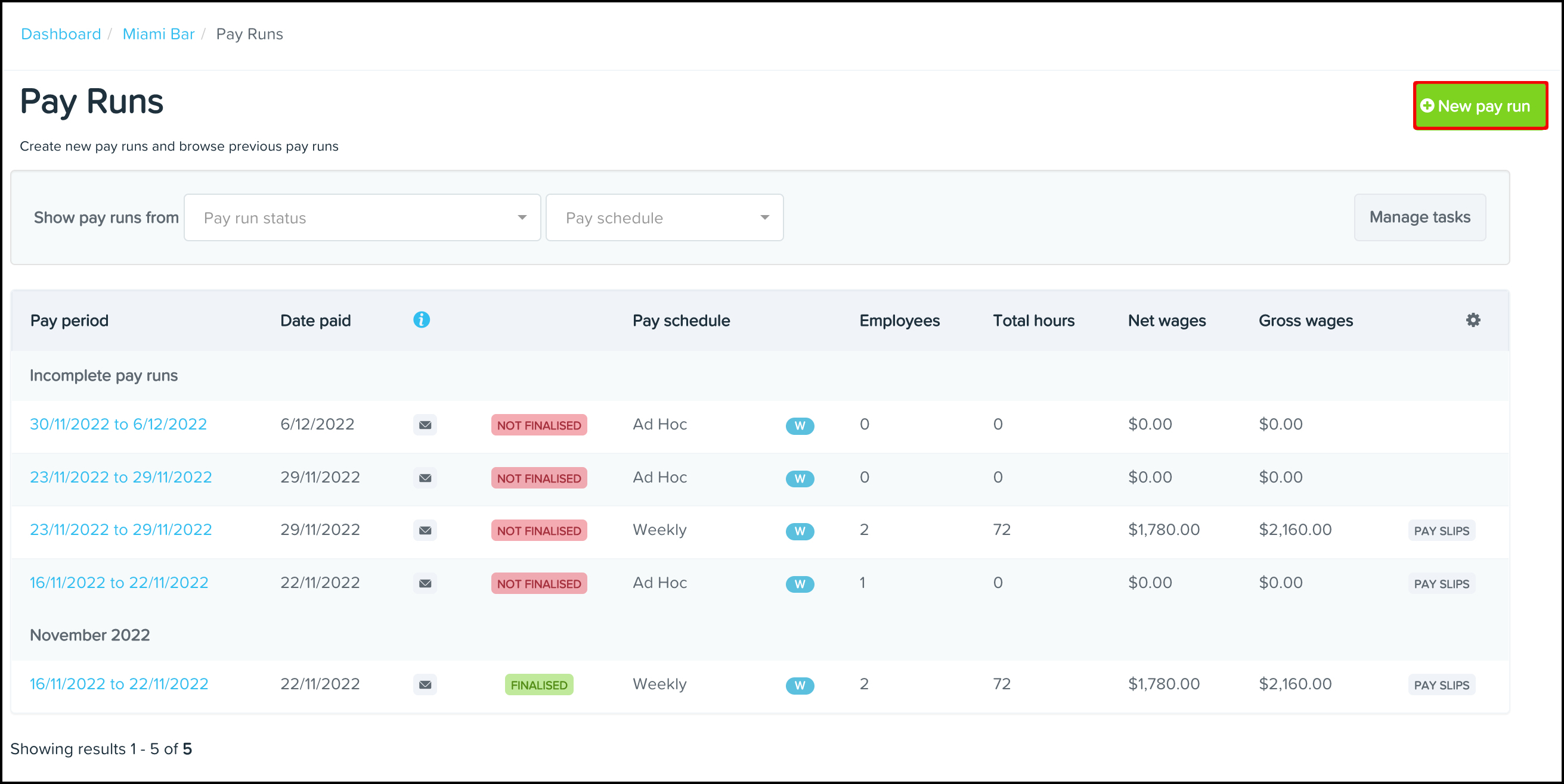 How do I process an 'Ad hoc' Pay Run Your Payroll (AU)
