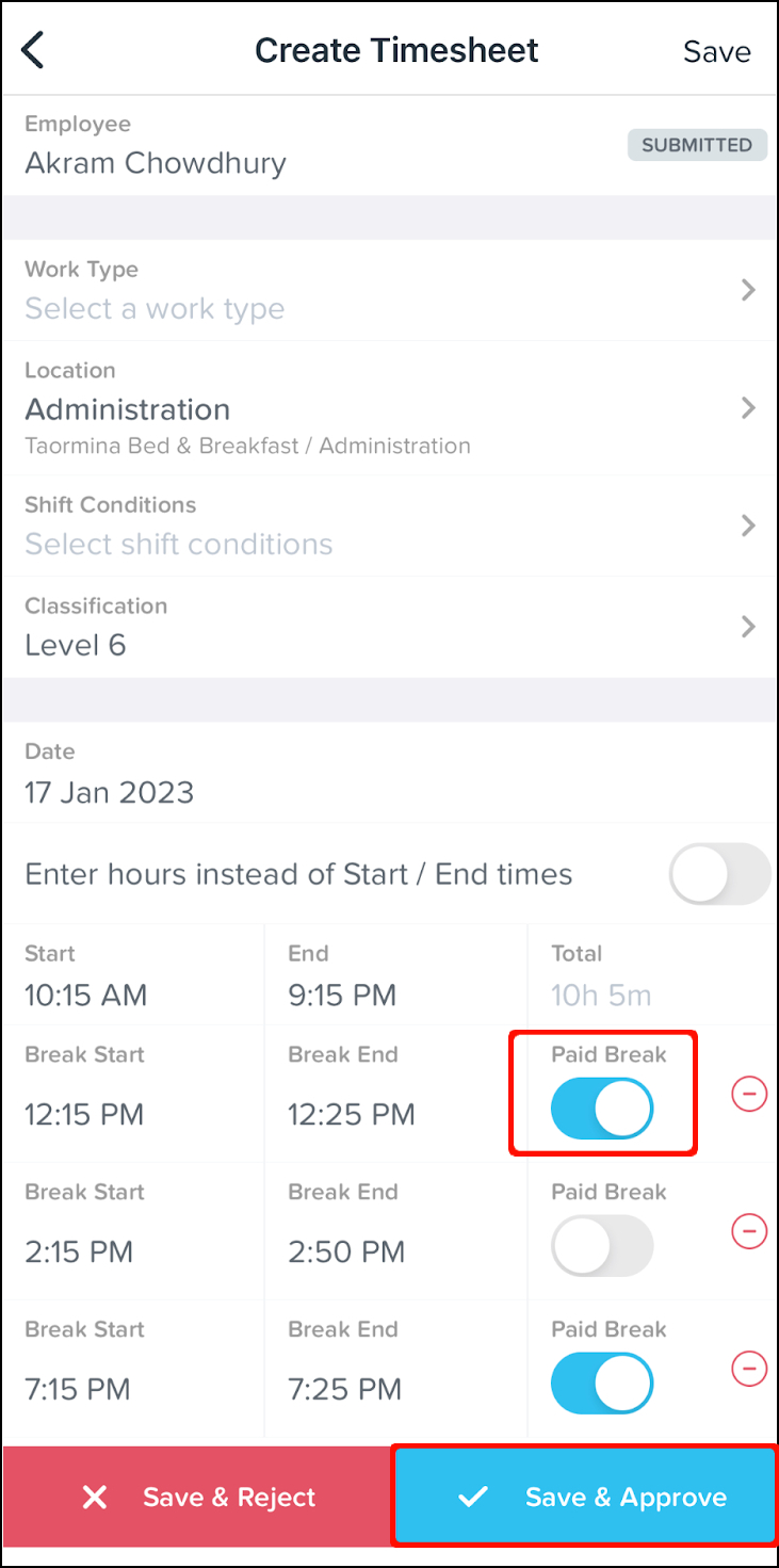 Paid and unpaid breaks Your Payroll (AU)
