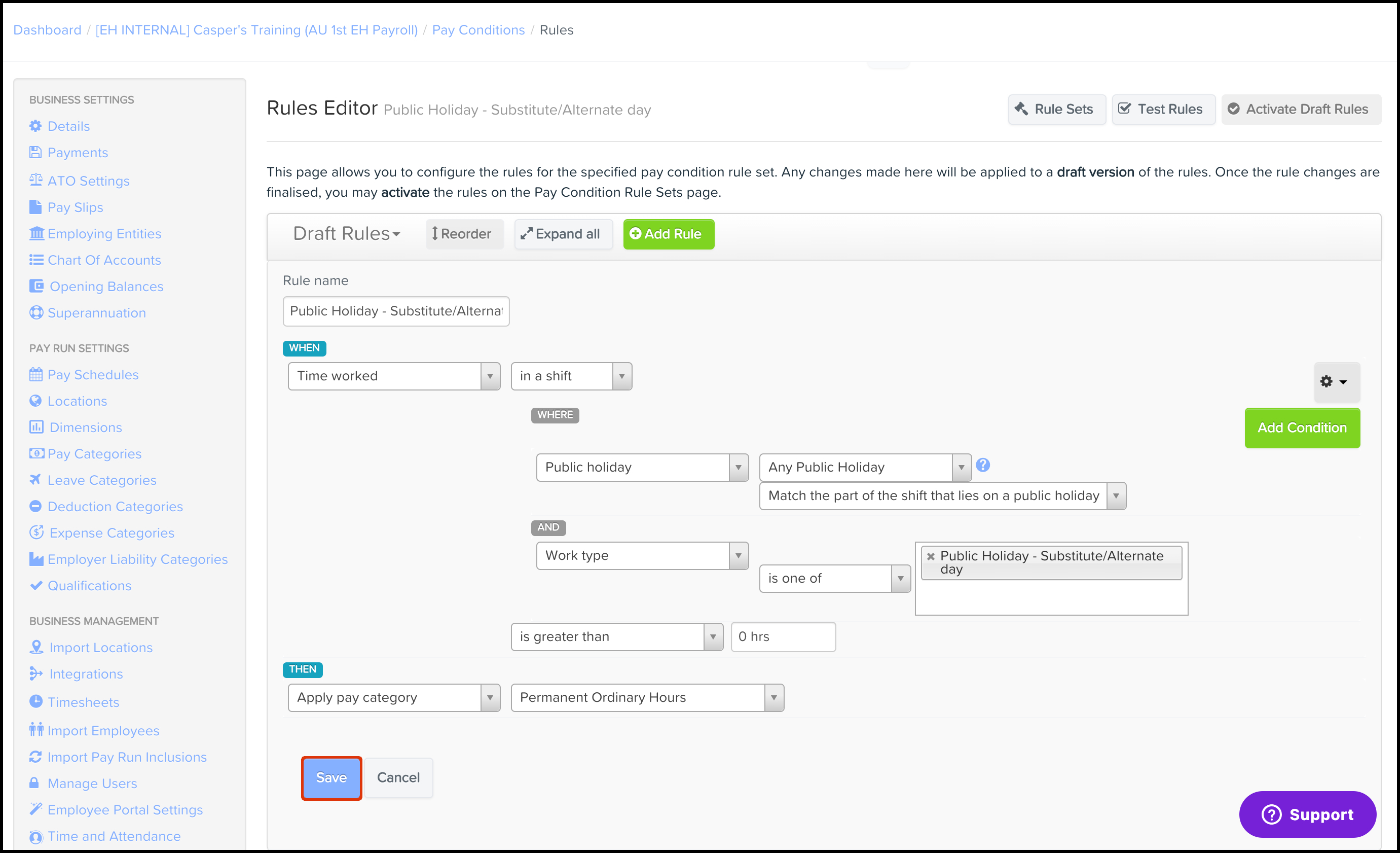 How do I setup Substitute Public Holidays by Agreement? Payroll FAQ