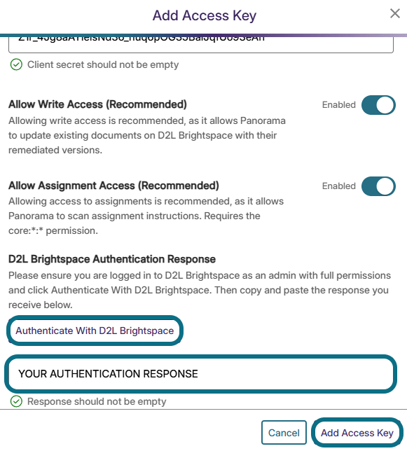 Integrating Panorama with D2L Brightspace Using Your Client ID and