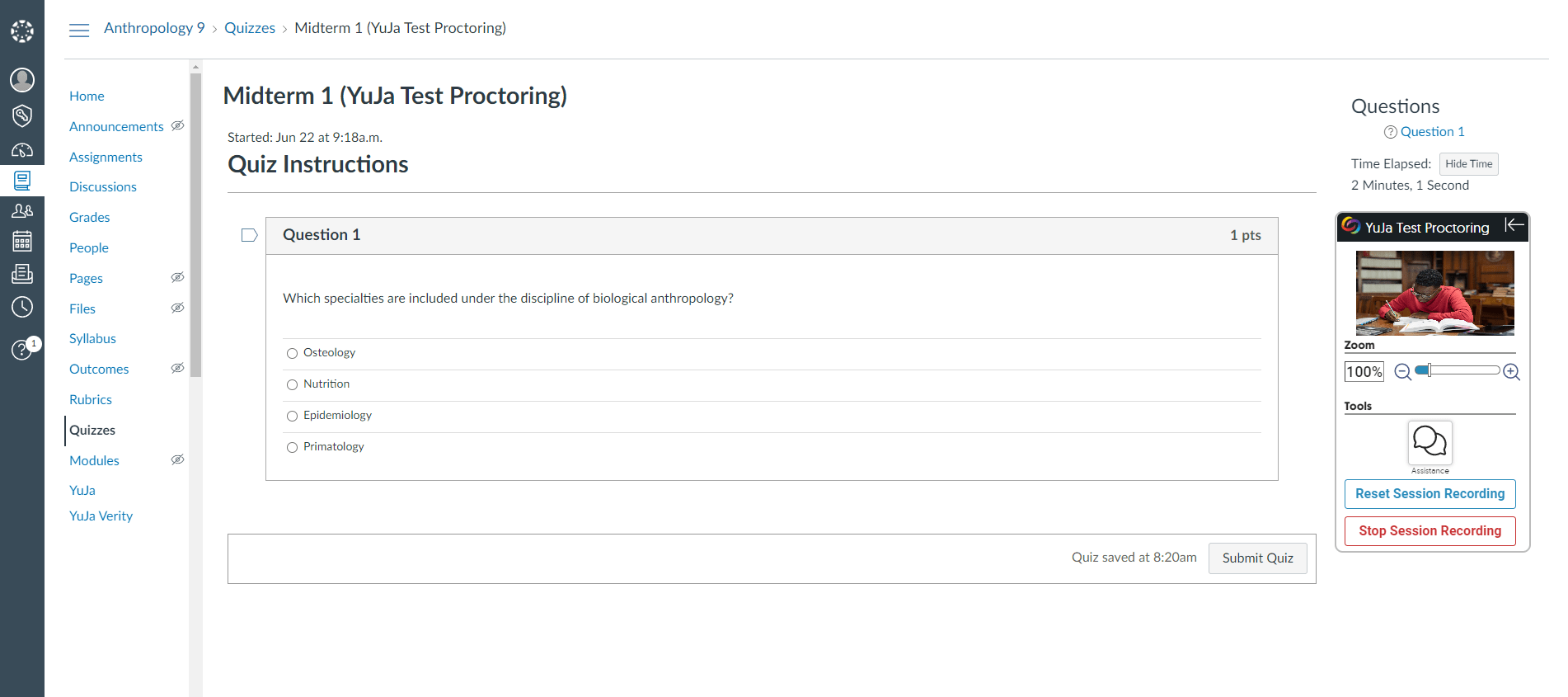 Taking a YuJa Verity Proctored Quiz in Canvas YuJa Help Center