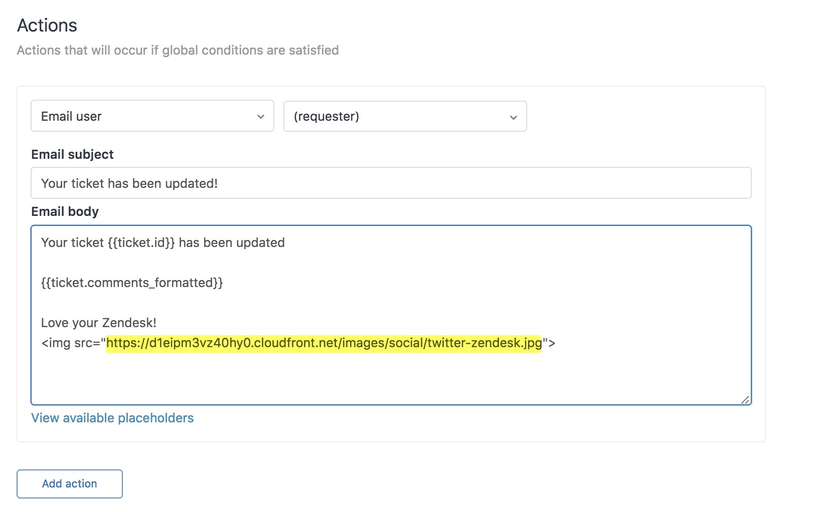 Can I add images to the body of emails sent by triggers or automations