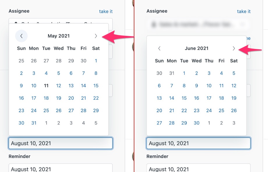 Datepicker UI keep button positions consistent Zendesk help