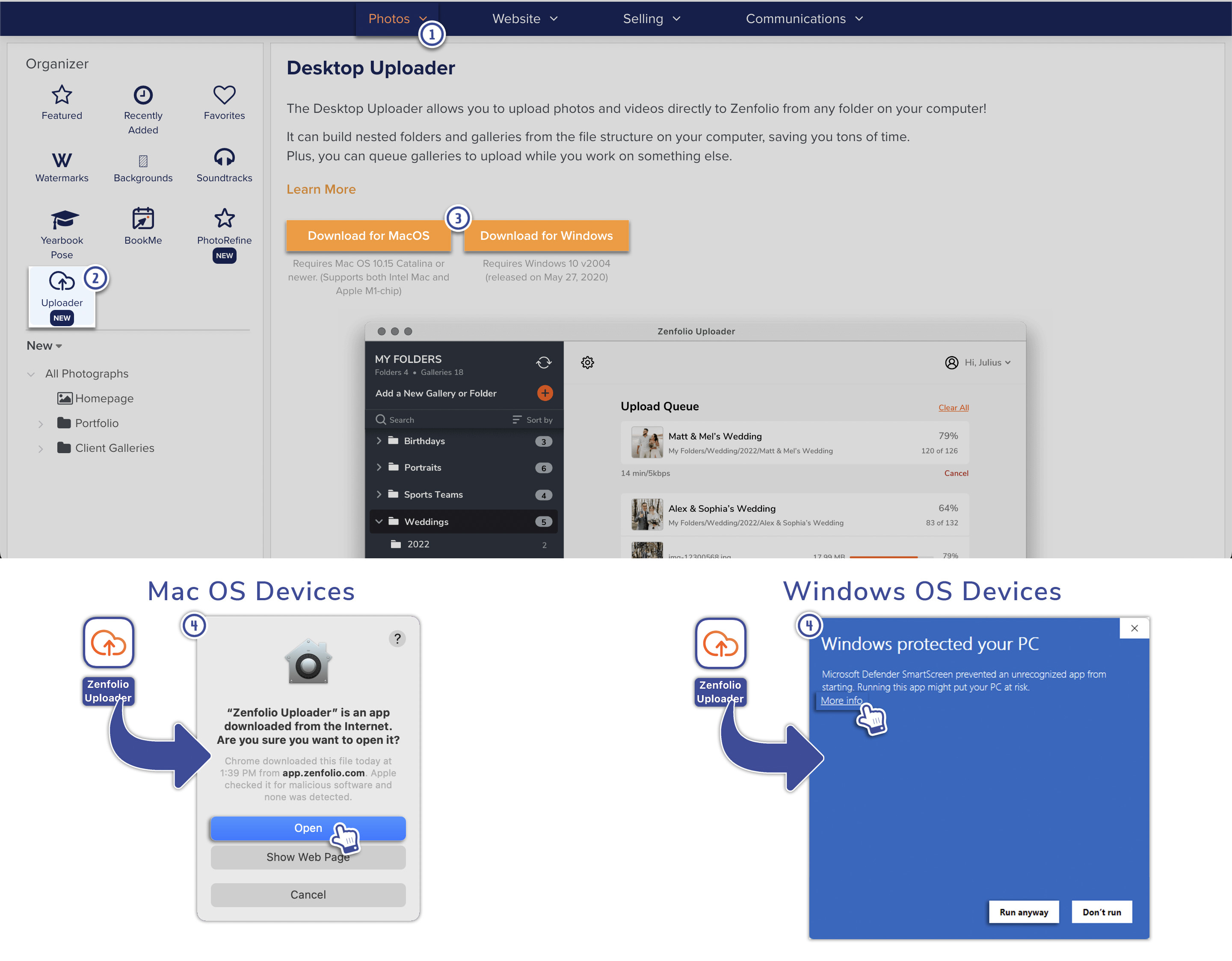 Uploading To Your Zenfolio Account Using The Desktop Uploader Zenfolio