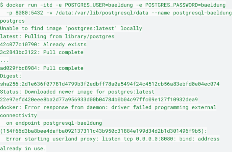 Resolving Docker Error "BindAddress Already in Use"
