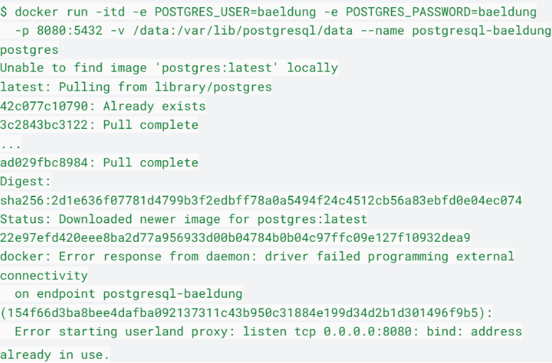 Resolving Docker Error "BindAddress Already in Use"