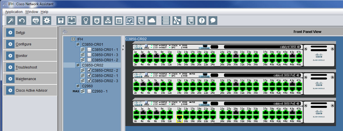 Front Panel Views in Network Assistant are Incorrect Network