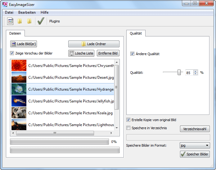 Fünf Möglichkeiten um Bilder schnell zu komprimieren