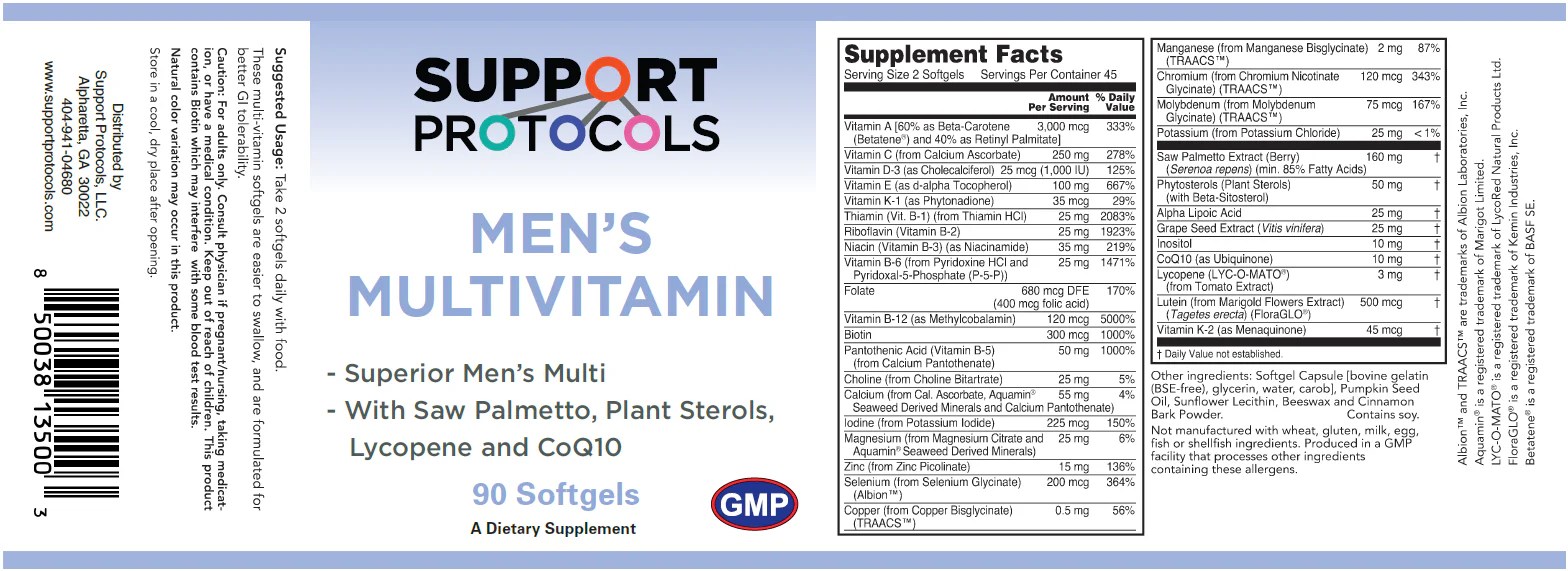 Men's Multivitamin 90 Softgels Support Protocols
