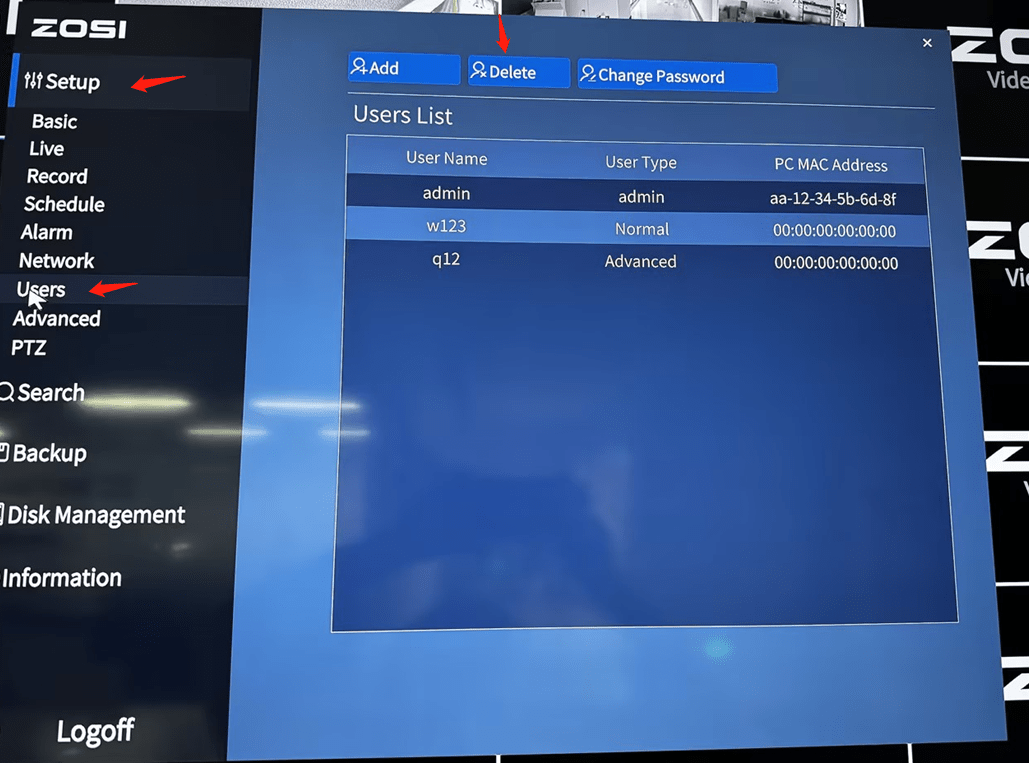 How to Delete User For Zosi PoE NVR (NEW UI) Zosi Help Center Support
