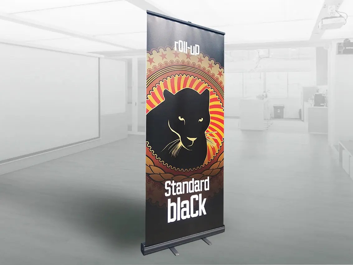 Rollup Banner Standard Black Solid made Stylish roller banner