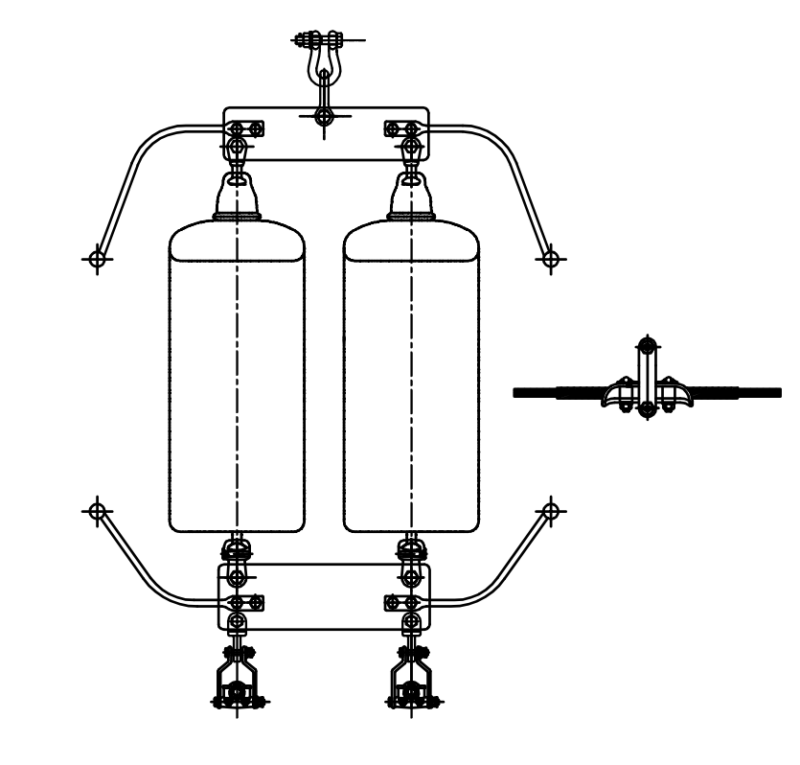 132kV Twin Suspension Insulator String Assembly for Twin Bundle