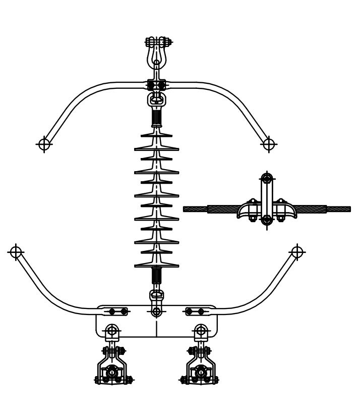 132kV Single Suspension Insulator String Assembly for Twin Bundle