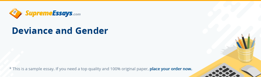 Read «Deviance and Gender» Essay Sample for Free at