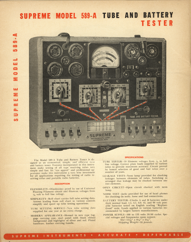 Supreme Instrument Corp. 1946 Product Catalog Page 8