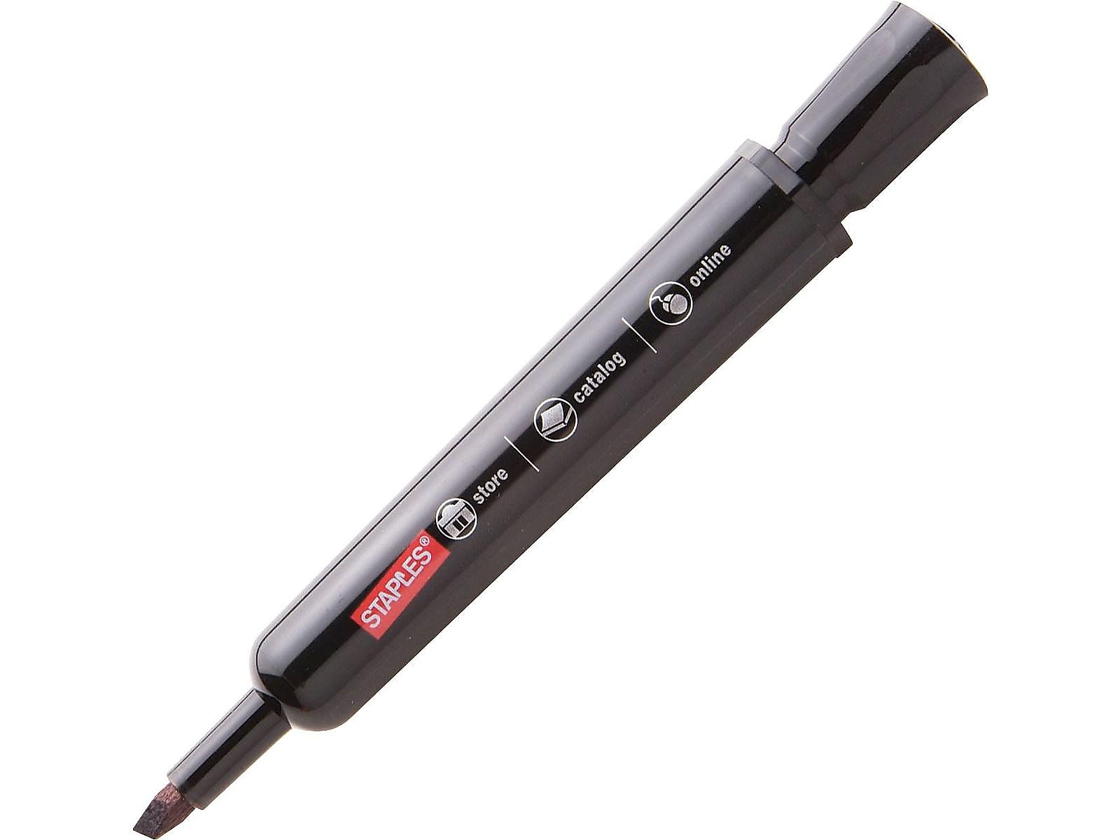 Staples DuraMark Permanent Marker, Broad Point, Black, 12/Pack (10403