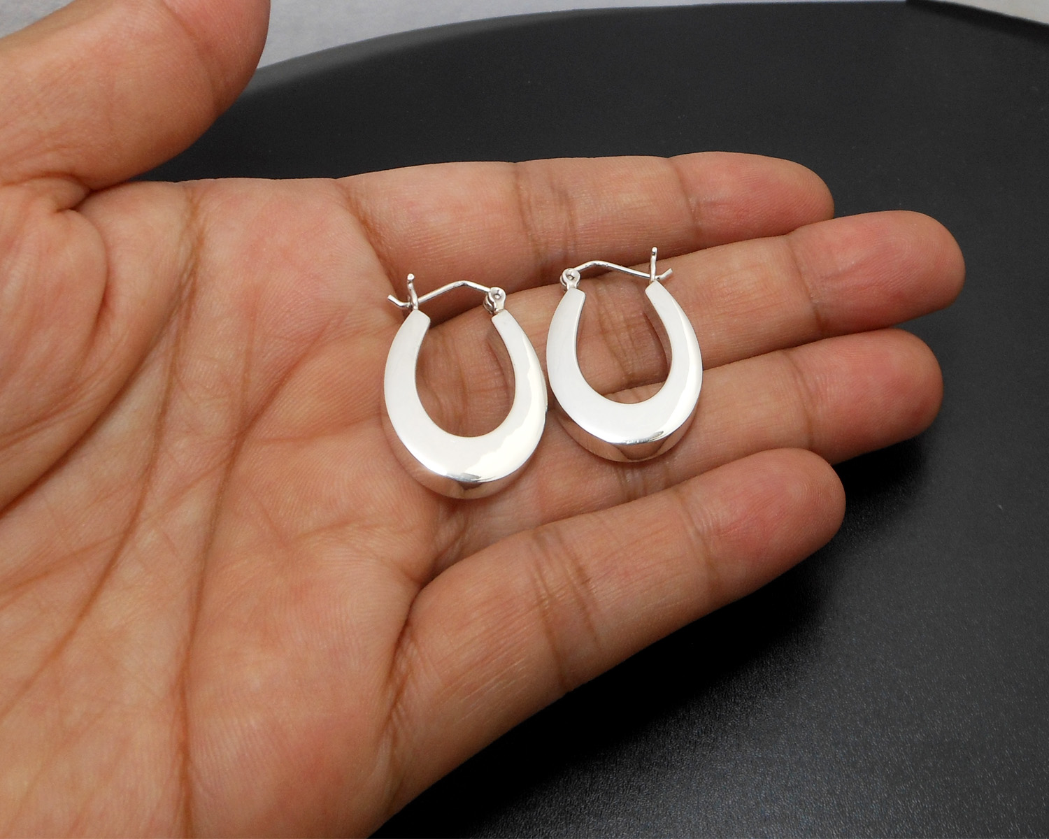925 Sterling Silver Horseshoe Hoop Earrings Sup Silver Sup Silver