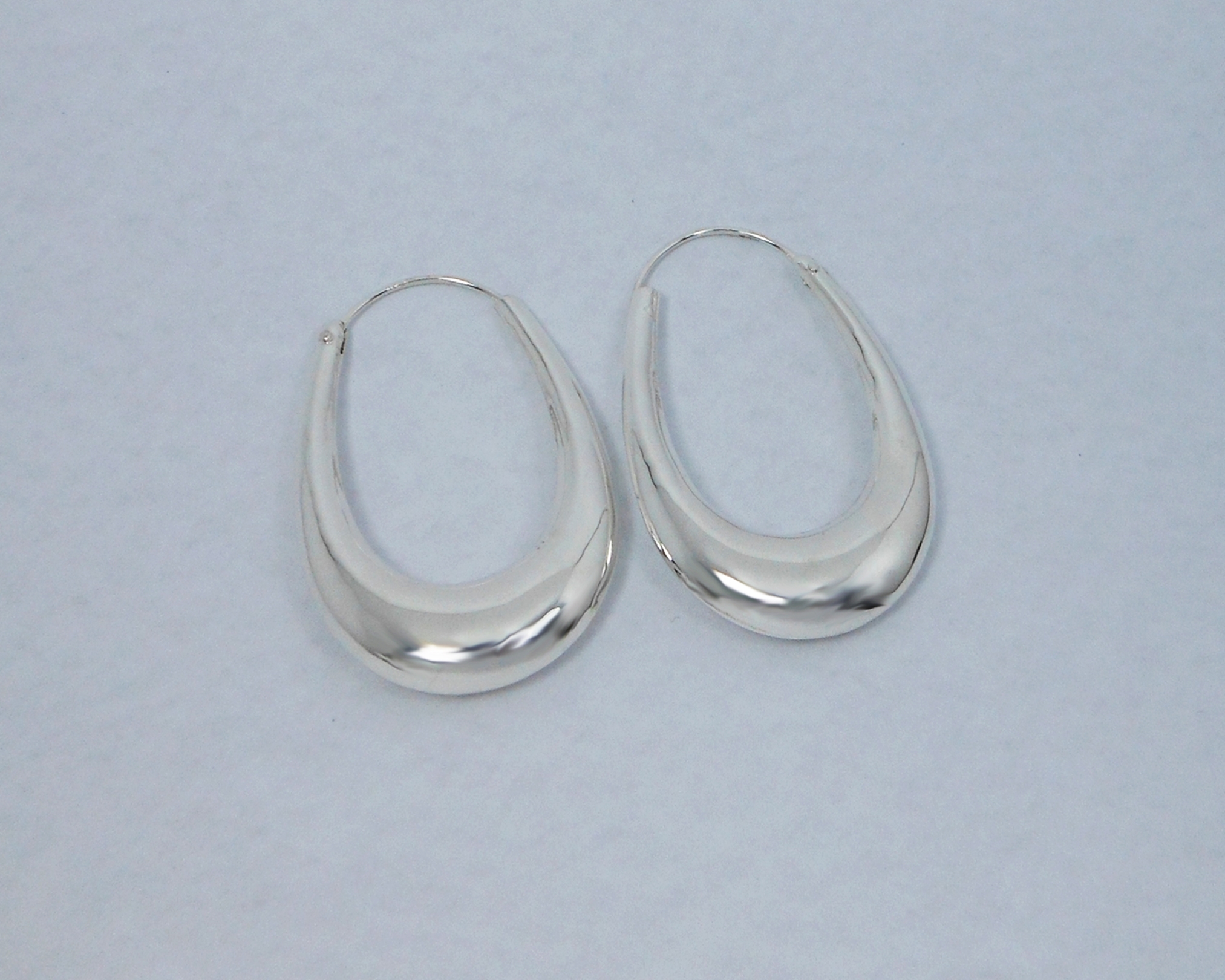 Large Oval Hoop Earrings, Oval Silver Earrings Sup Silver Sup Silver
