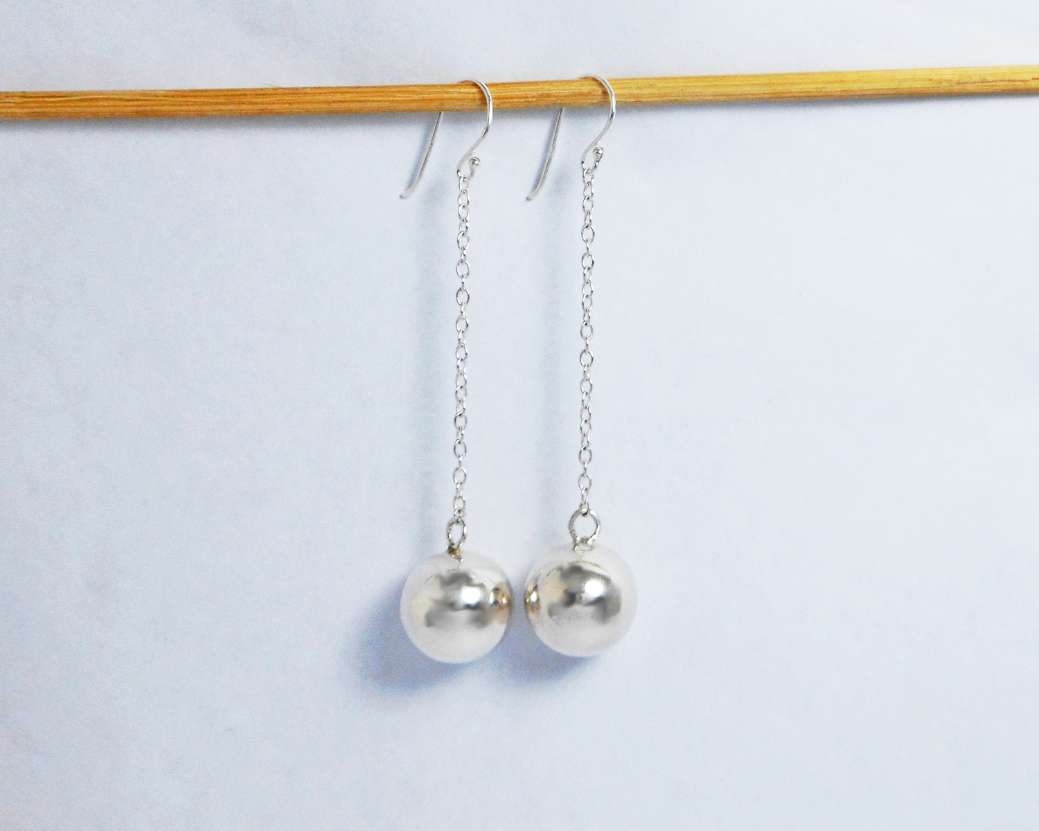 Silver Drop Ball Earrings, 14mm Ball Earrings Sup Silver Sup Silver