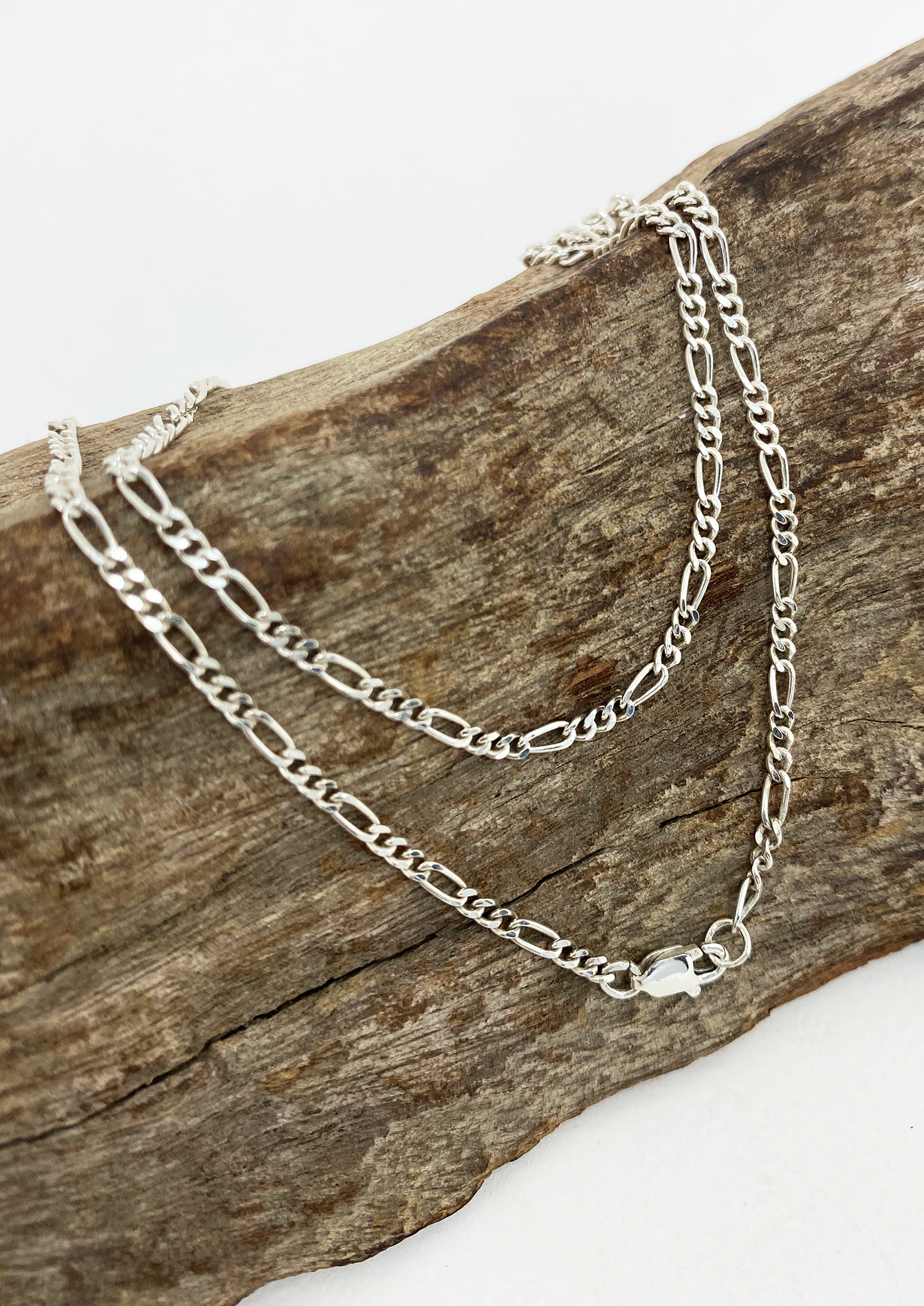 Silver Figaro Chain Necklace, Men Necklace 2mm Sup Silver Sup Silver