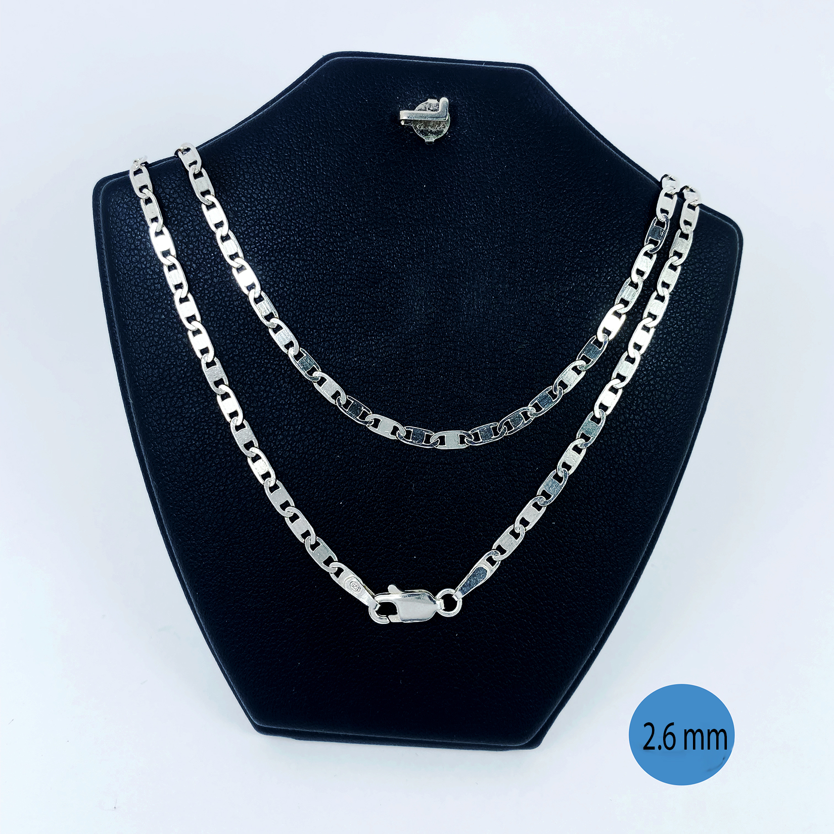 Sup Silver Valentino Link Chain Necklace, 925 Sterling Silver Chain