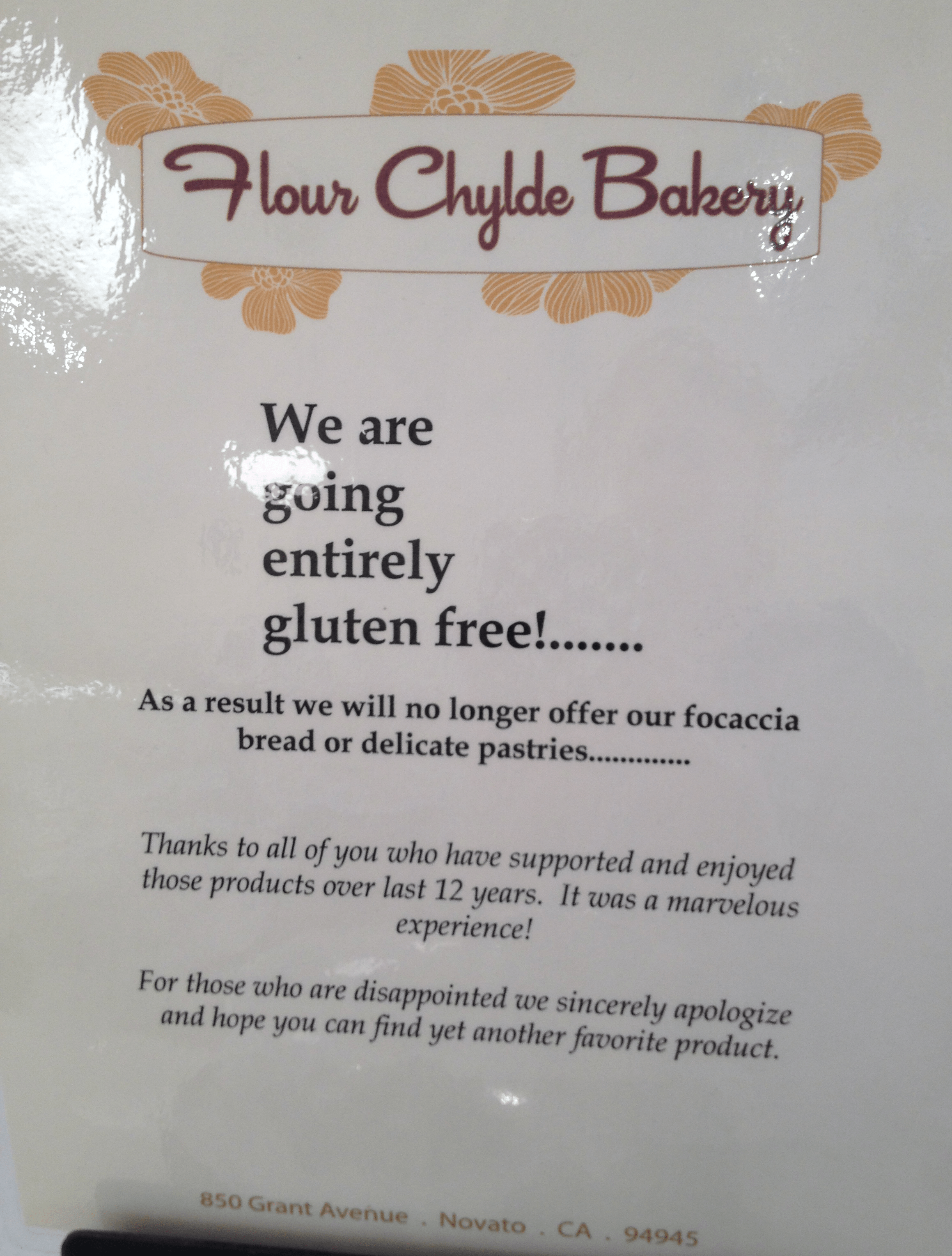 Flour Chylde Bakery goes glutenfree