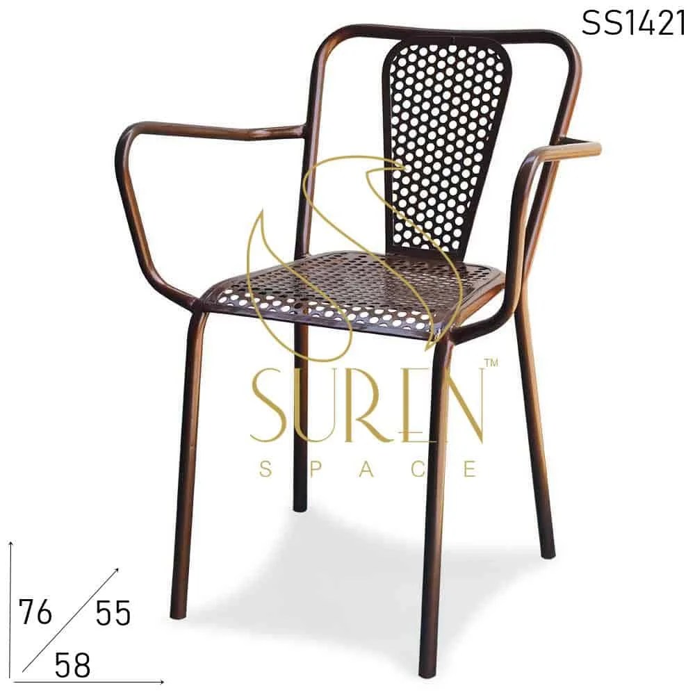 AllWeather Stackable Metal Chairs For Cafe Event & Outdoor Furniture