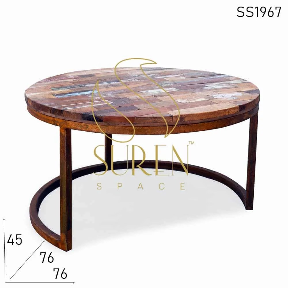 Rustic Reclaimed Wood Metal Base Center Coffee Table Furniture Manufacturer