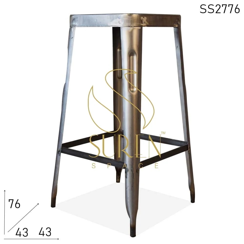 Blue Distress Metal Stackable Bar Stool Furniture Manufacturer