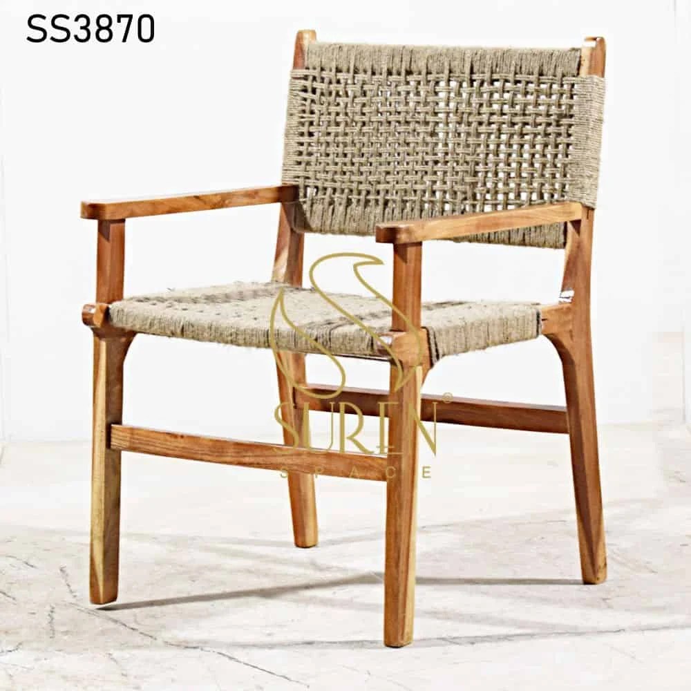 Natural Finish June Rope Weaving Chair Furniture Manufacturer